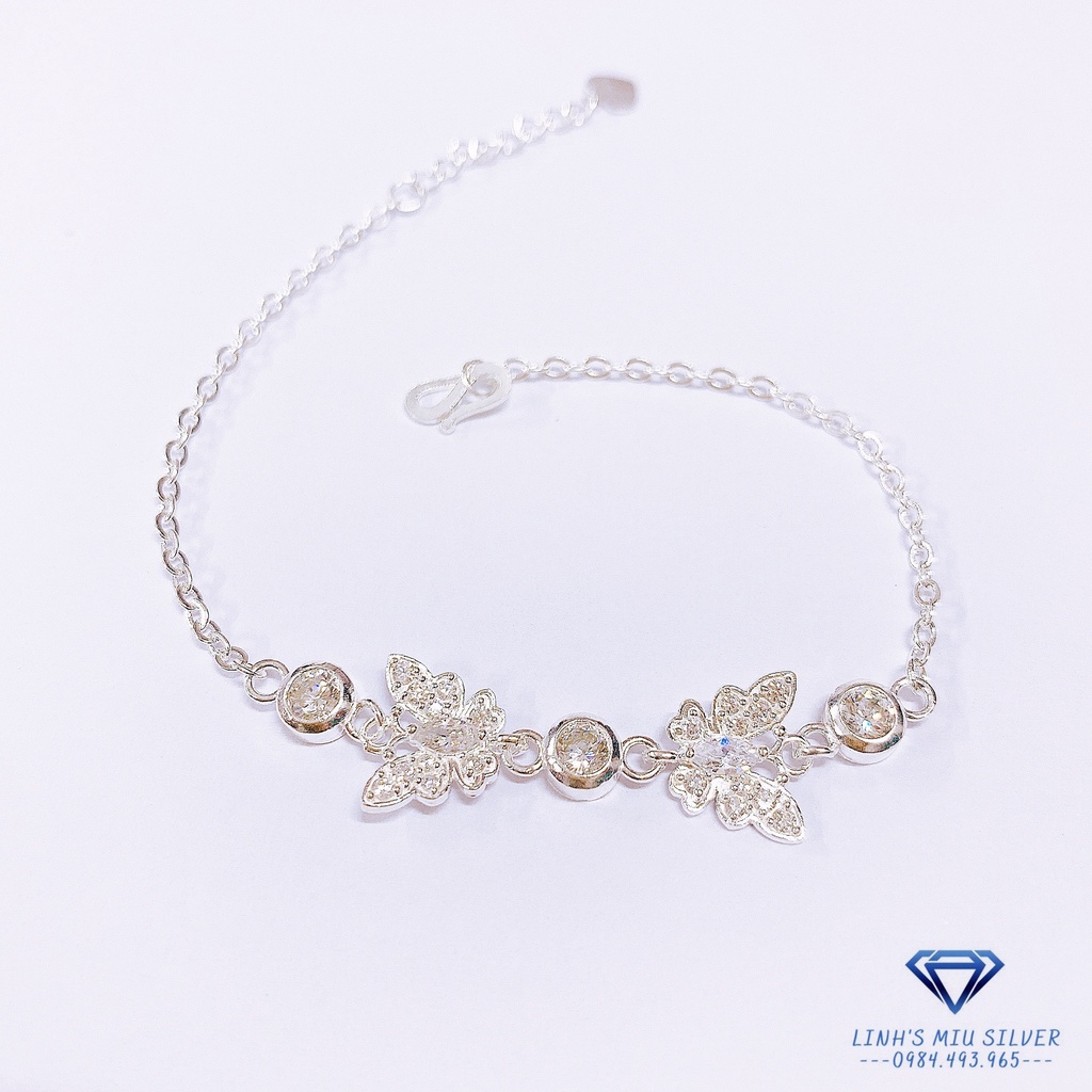Lắc tay bạc nữ hình con bướm nhỏ xinh LINH MIU SILVER