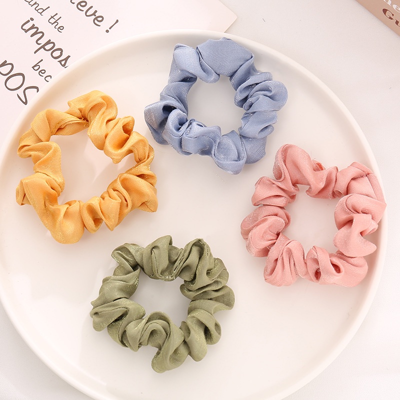 Dây buộc tóc Scrunchies lụa kim tuyến vòng tròn nhỏ HD74