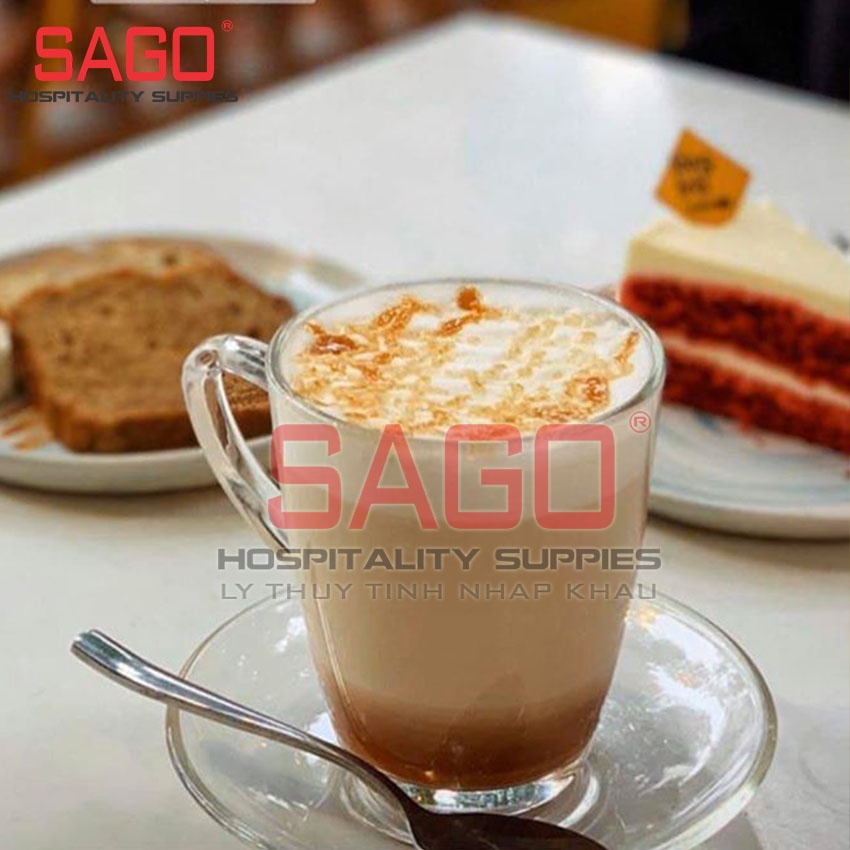 Bộ Tách Thủy Tinh Union Uống Trà 334ml , Nhập Khẩu Thái Lan