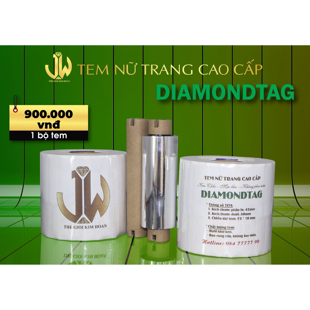Bộ tem nữ trang vàng bạc cao cấp khử keo đuôi.