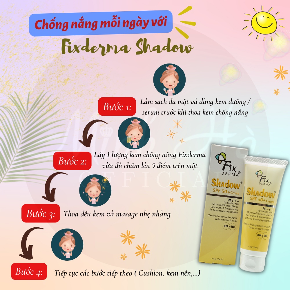 Kem chống nắng Fixderma chính hãng, không nhờn, không bết dính, không trôi, an toàn cho da