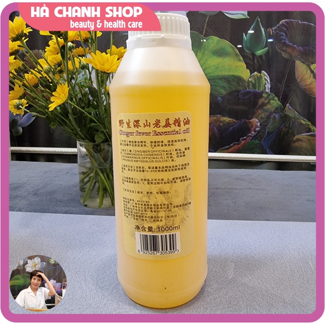 Dầu Massage Body OUBIQUAN Dầu Gừng Già Núi Sâu Hoang Dã Nóng Ấm Mát Xa Toàn Thân Đậm Đặc Hương Gừng Thơm Chai 1000ml