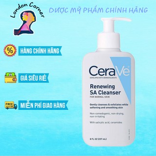 Sữa rửa mặt Cerave Renewing Salicylic Acid SA Facial Cleanser 237ml, dành cho da mụn, dầu, nhạy cảm (BẢN MỸ)