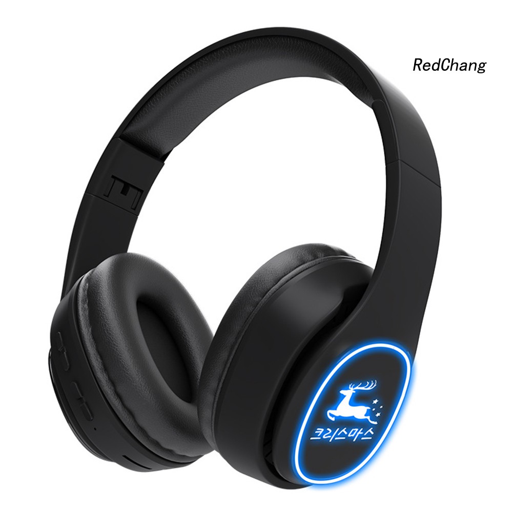 Tai Nghe Bluetooth Không Dây Hình Tuần Lộc Phát Sáng Có Mic