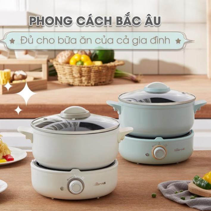 Nồi lẩu đa năng, Bếp nấu lẩu, chiên xào 2,5L Bear DHG-B25Z1 (Kèm Lồng Hấp), bảo hành chính hãng 18 tháng