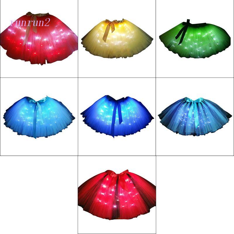 Chân Váy Xòe Nhiều Lớp Múa Ballet Có Đèn LED Và Nơ Satin Dành Cho Nữ
