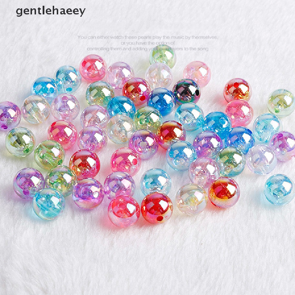 Set 50 Hạt Xỏ Lỗ Tròn Trong Suốt 8mm Nhiều Màu Sắc Dùng Để Làm Trang Sức DIY