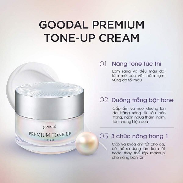Kem Dưỡng Nâng Tone Giúp Da Trắng Mịn, Ngừa Lão Hóa Chiết Xuất Ốc Sên Goodal Premium Snail Tone Up Cream 10ml/30ml