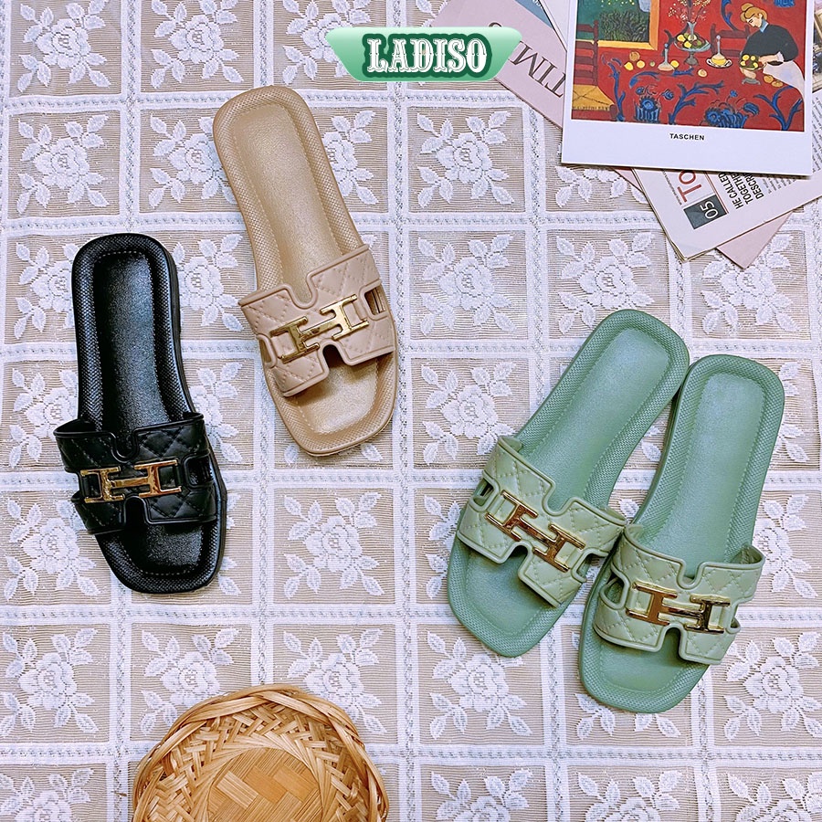 Dép nữ quai ngang LADISO chữ H cực xinh chất liệu cao cấp siêu bền đi nắng mưa thoải mái TT374