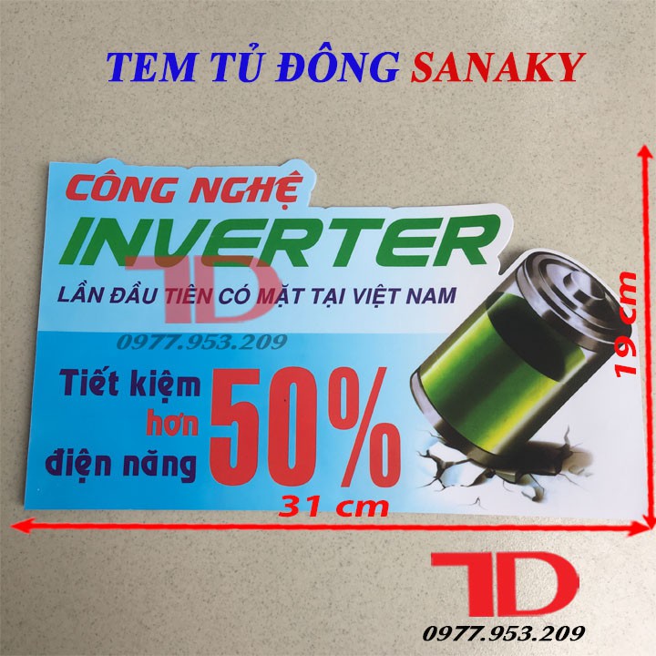 Combo 10 tem tủ đông SANAKY loại lớn mẫu 2