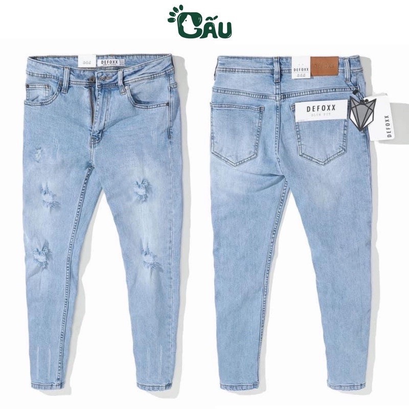 Quần jean nam rách Gấu 194 wass kiểu vải jeans co dãn, dày dặn form slimfit - 361