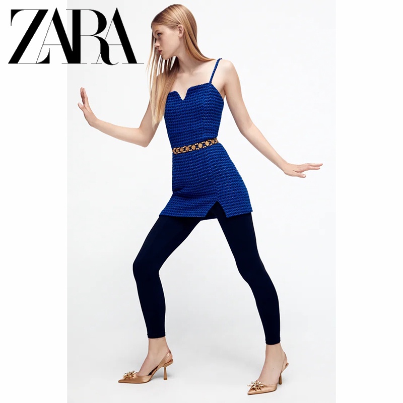 Zara Giày Mũi Nhọn Đính Đá Thời Trang Dành Cho Nữ
