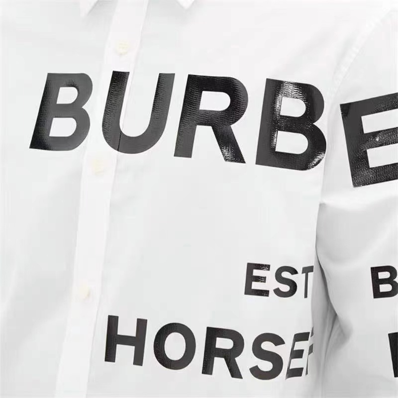 Áo sơ mi dài tay in chữ Burberry thời trang V60