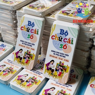Bộ 42 thẻ học chữ cái và số đếm flash card thông minh có hình ảnh minh họa