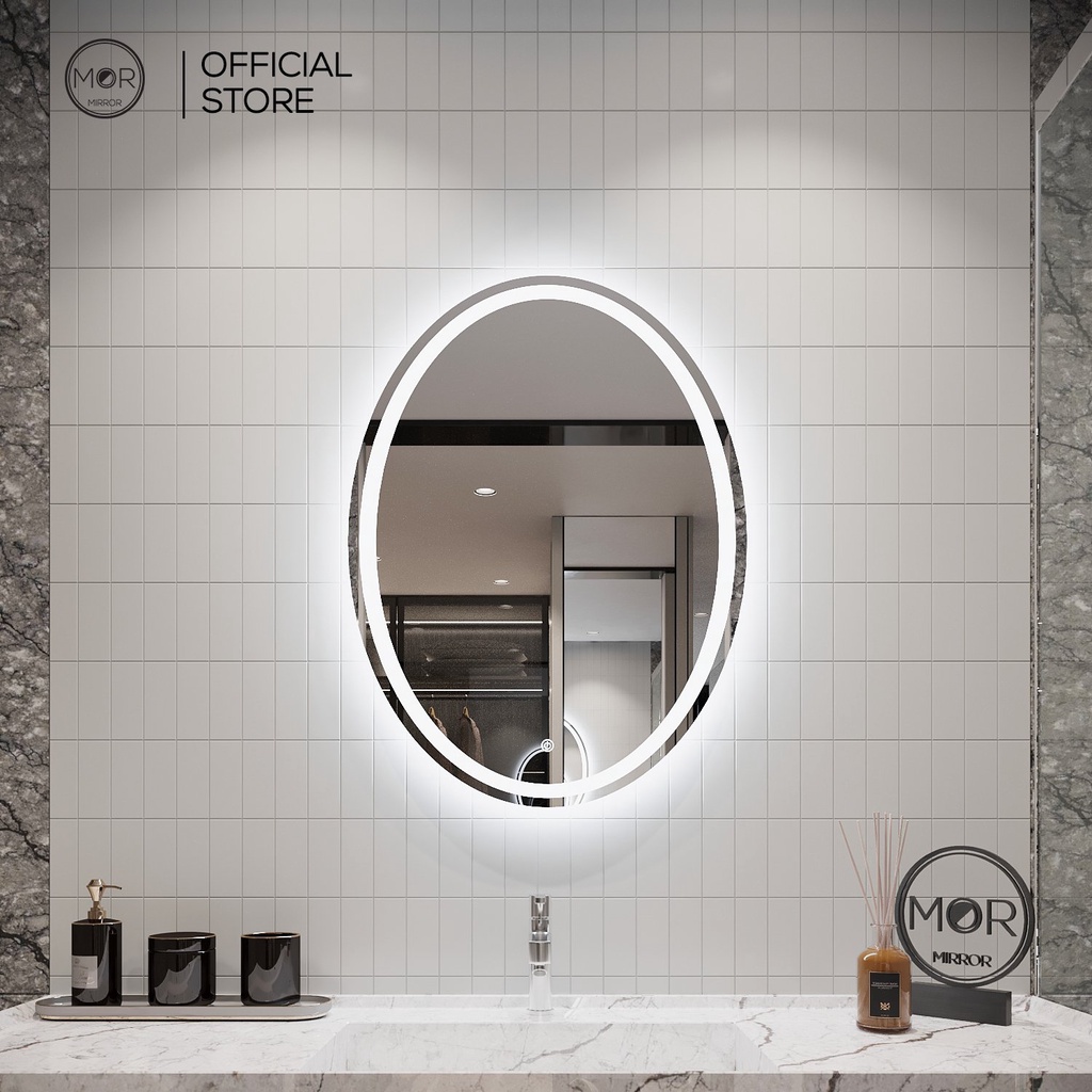 Gương Phòng Tắm Hình Elip Cảm Ứng Led Cao Cấp MOR MIRROR Nhiều Kích Thước Đầy Đủ Phụ Kiện