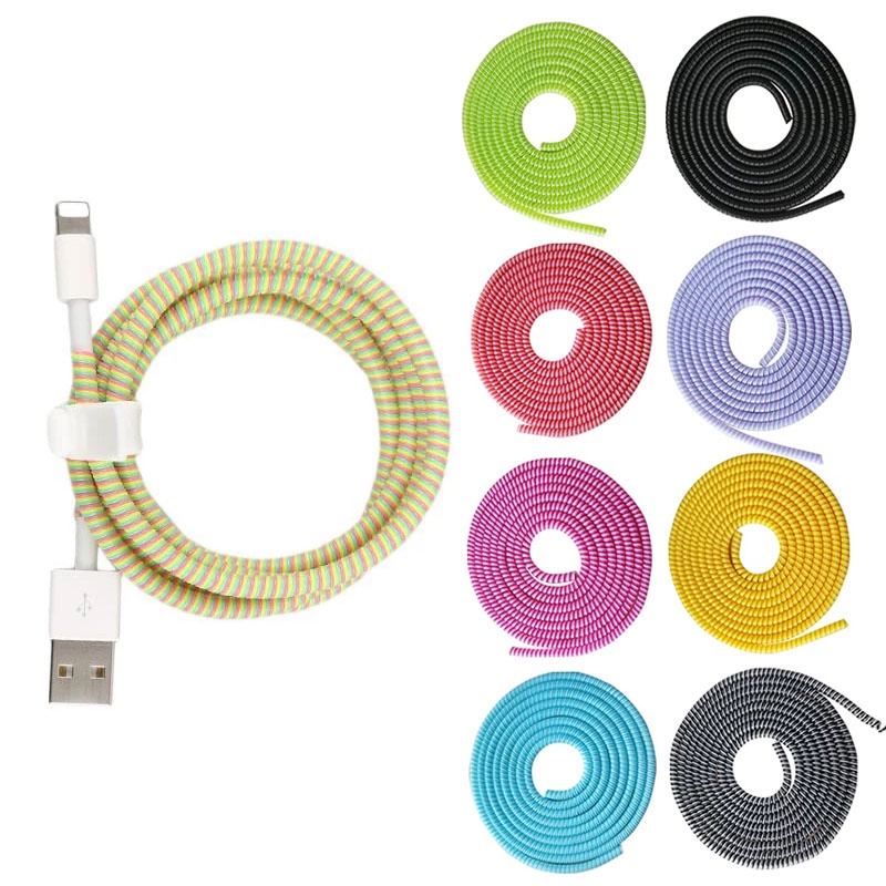 Dây lò xo dài 1.2m bảo vệ dây cáp sạc/tai nghe đa năng tiện dụng