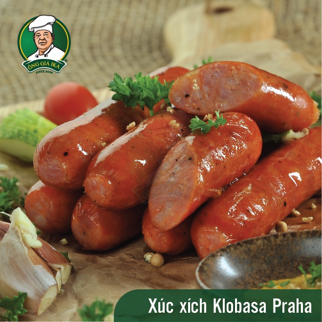 Xúc xích Klobasa Praha Ông già IKA 500g