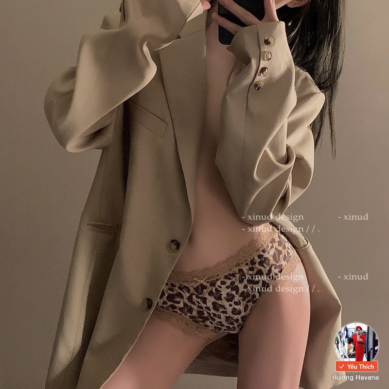 Quần lót nữ lụa băng viền ren da báo - quần chip nữ Havana FLQ89