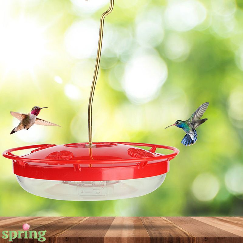 ☪ Plastic Bird Water Feeder Bottle Hanging Hummingbird Feeder Garden Outdoor Plastic Flower Iron Hook Bird Feeder SPRING