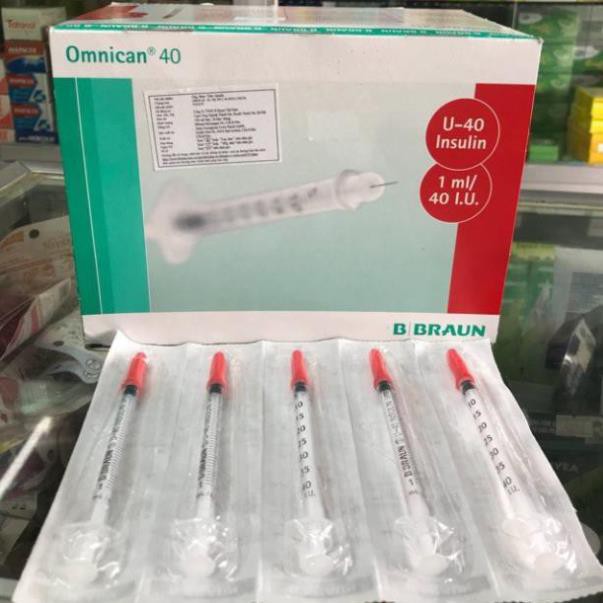 100 Ống bơm tiêm tiểu đường B.Braun Omnican isulin 40 đơn vị