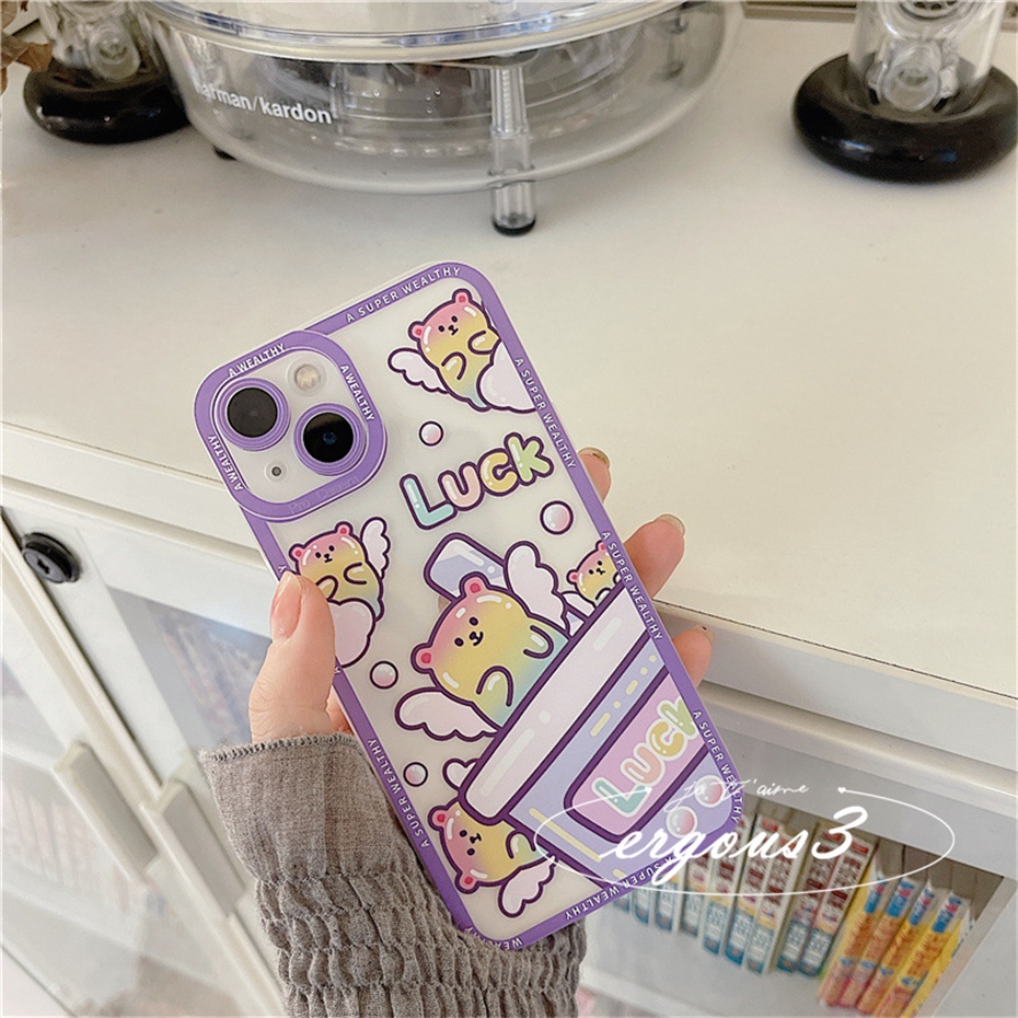 Ốp Điện Thoại Mềm Họa Tiết Cầu Vồng May Mắn Cho iPhone 14 13 12 11 Pro Max SE2020 X XR Xs Max 7 8 6 6s Plus