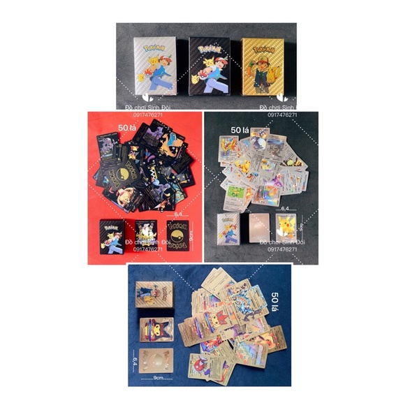 THẺ BÀI POKEMON - thẻ bài giao đấu - hộp 55 lá