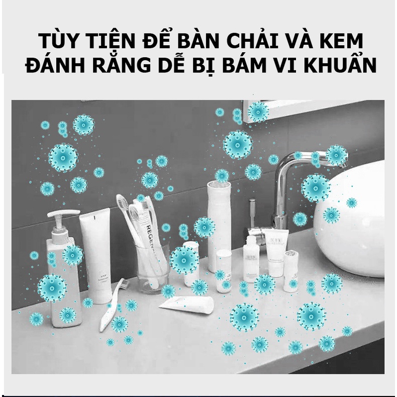 Giá treo bàn chải khử trùng bằng tia cực tím kèm bộ nhả kem đánh răng tiện lợi HD00024