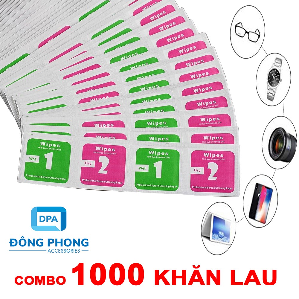 Bộ 1000 Khăn Lau Lens, Vệ Sinh Điện Thoại, Cường Lực, Máy Tính, Máy Ảnh, Mắt Kính Tiện Lợi