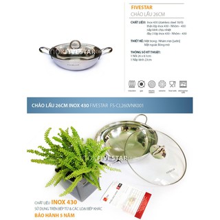Chảo Lẩu Fivestar 3 Đáy 26cm