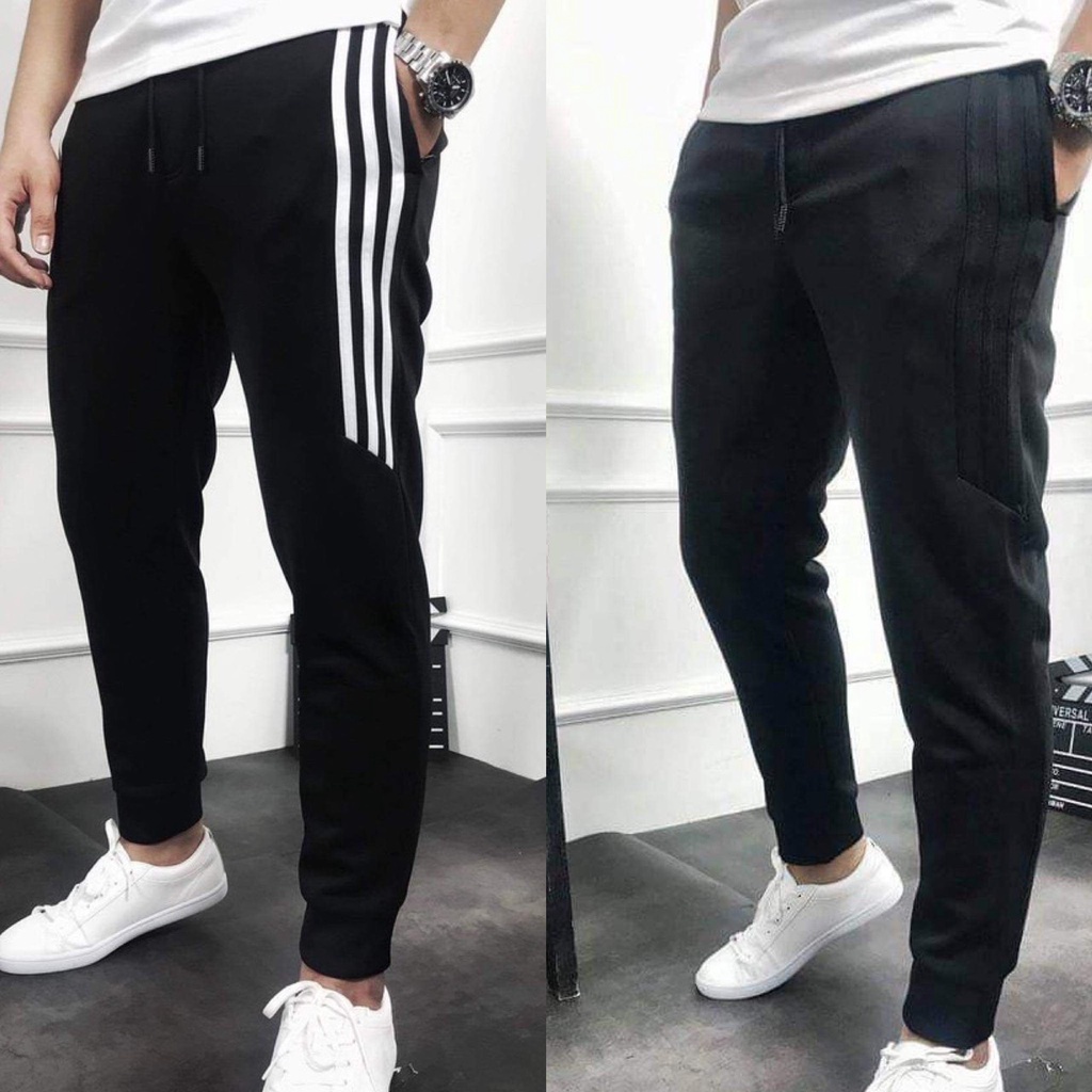 Quần dài thể thao nam, jogger kẻ sọc trẻ trung co giãn thoải mái