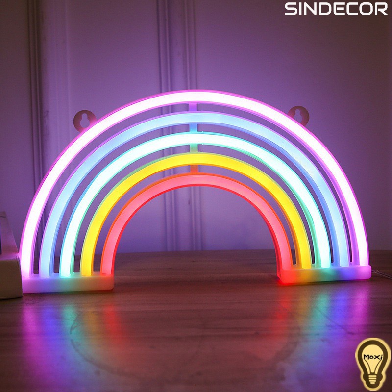 Đèn Led neon cầu vồng rực rỡ trang trí phòng ngủ phòng livestream Sindecor