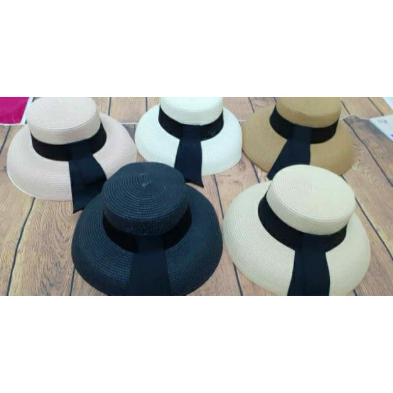 Mũ cói lồng đèn thắt nơ vintage siêu sang