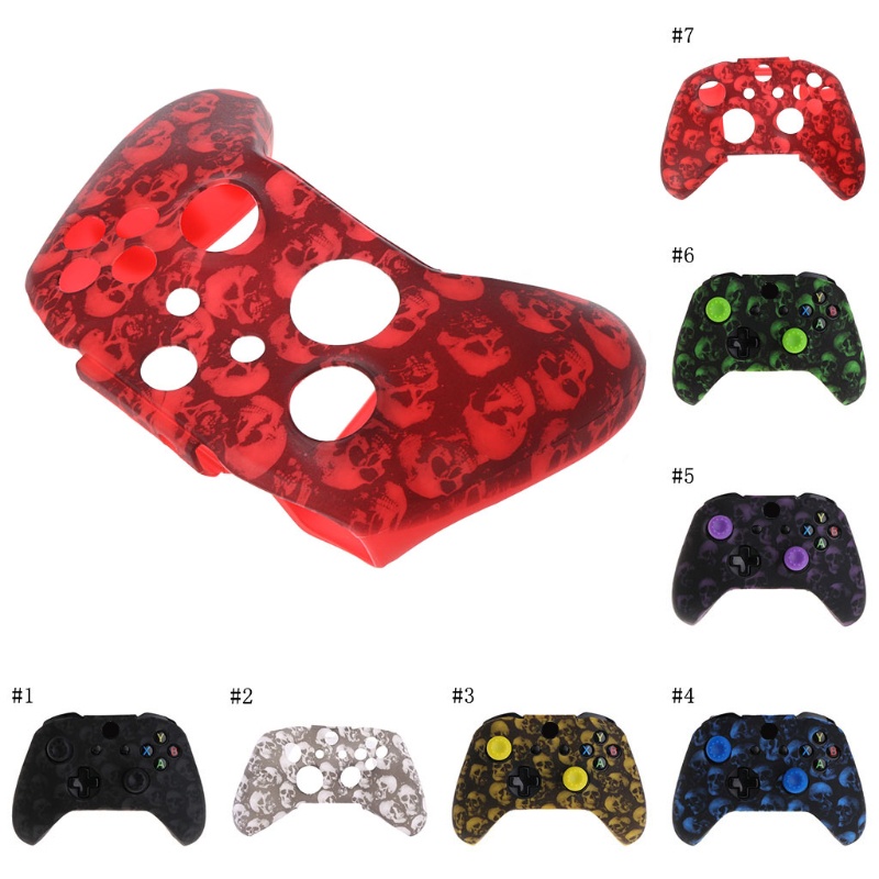 Bộ Vỏ Bọc Silicon Hình Đầu Lâu + 2 Nắp Đậy Cần Điều Khiển Cho XBox One X S