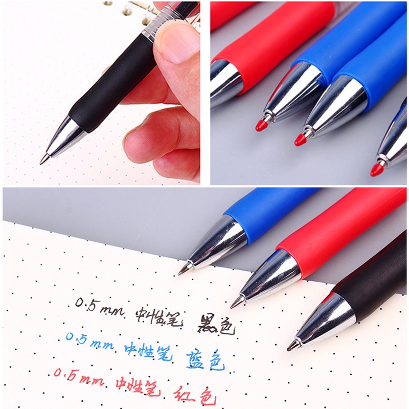 Set 25/12 Bút Bi Mực Xanh/Đỏ/Đen Ngòi 0.5mm Thay Thế Tiện Dụng