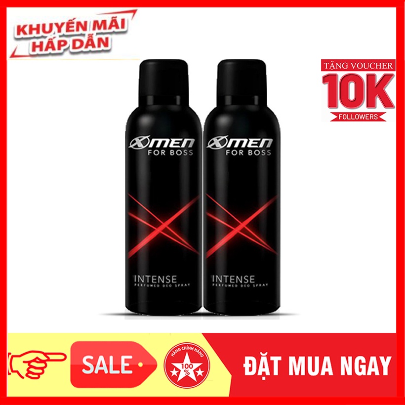 Combo 2 Xịt Khử Mùi XMen For Boss Intense 150ml/chai