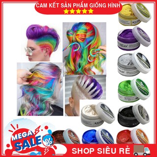 Sáp Vuốt Tóc Đổi Màu KALANXUAN 9 Màu Nhuộm Tóc Tạm Thời xám khói, xanh dương, xanh lá, đen, đỏ, trắng, tím, nâu, vàng