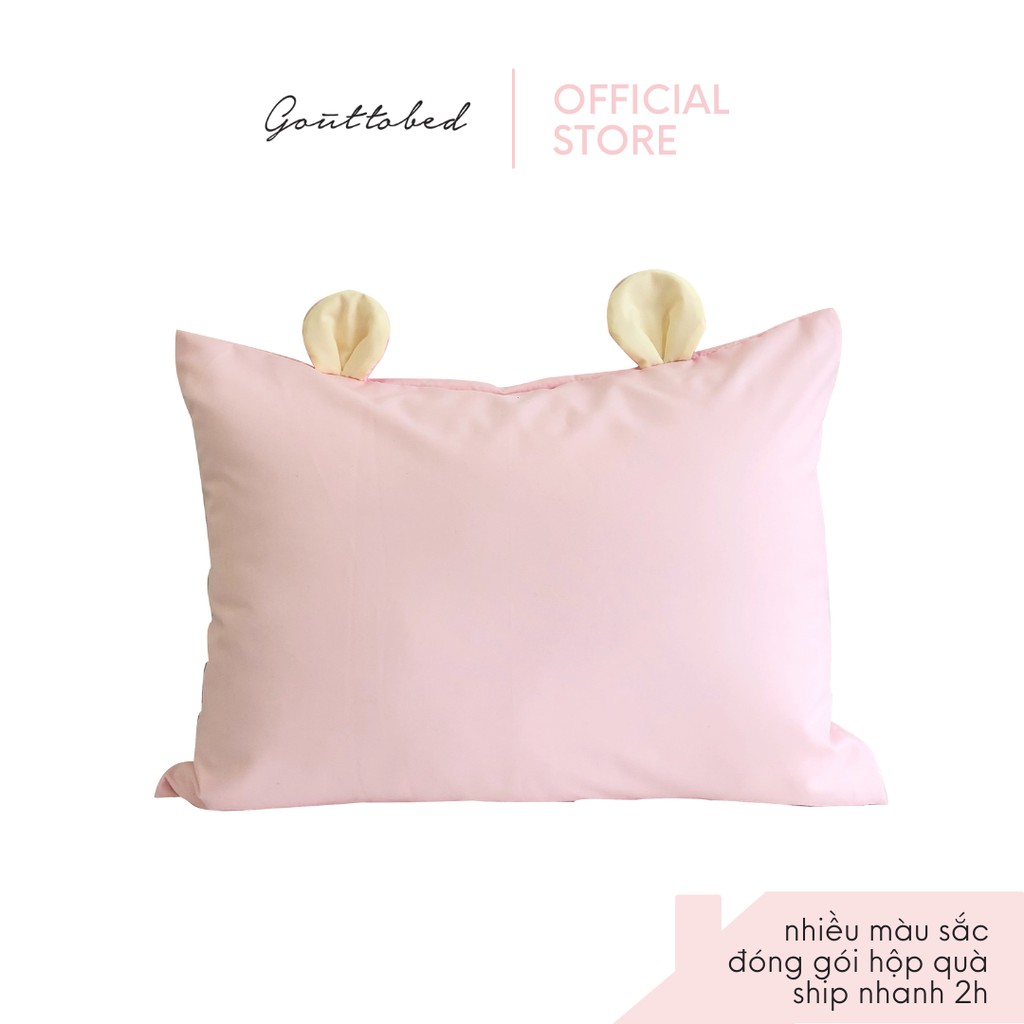 Vỏ gối em bé Goûttobed 30-40cm tai chuột Premium Cotton