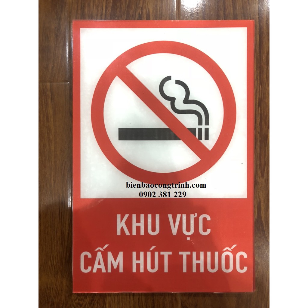 Biển cảnh báo mica dán decal trong nhà máy 20 x 30cm - nhiều mẫu lựa chọn