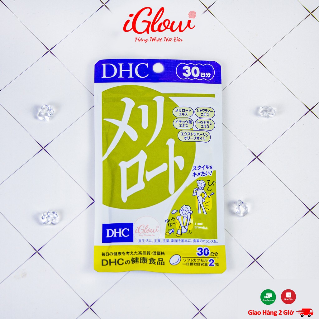 Viên uống DHC Melilot hỗ trợ giảm mỡ đùi 60 viên 30 ngày dùng - giảm phù nề chân thon đùi