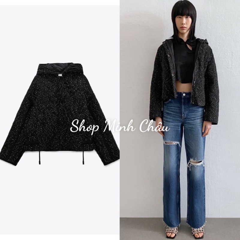 (Sẵn) Áo khoác dạ mũ tweet Zarrraa canh sale, kèm video