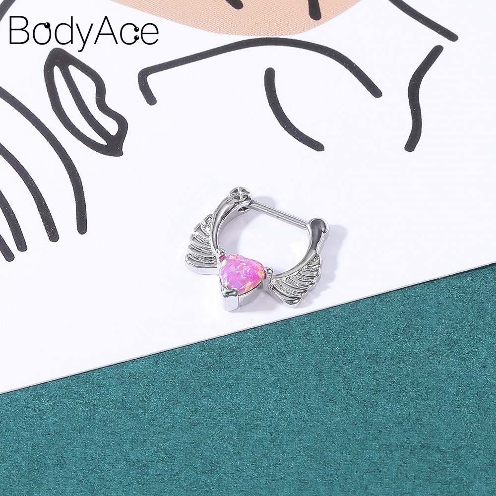 1 Khuyên Mũi 16G Hình Trái Tim Bằng Thép Không Gỉ