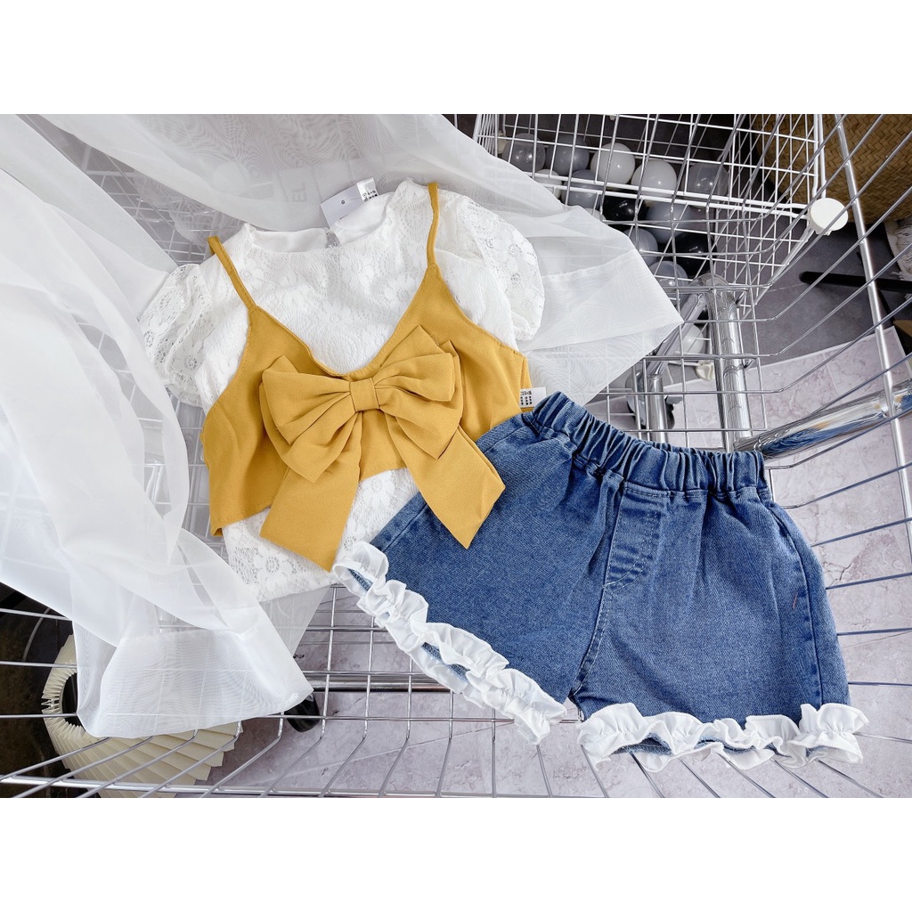 Sét áo ren 3 chi tiết cực xinh cho bé gái - SAR3CT
