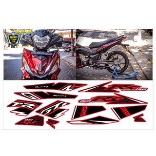 Tem rời dán xe winner RS tổ ong đỏ đen