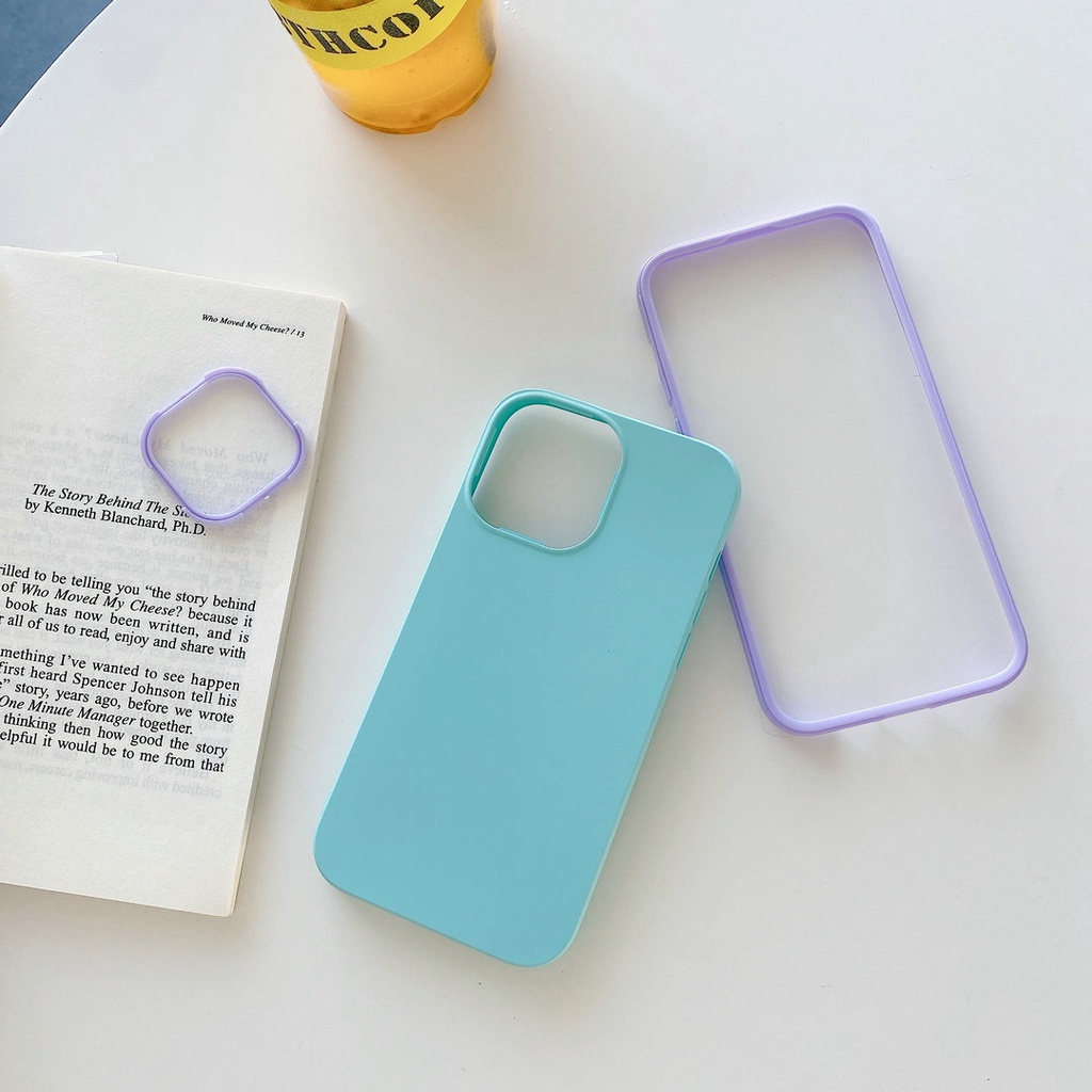 iPhone 6 6s 7 8 Plus X Xs Xr Max SE 2020 6+ 7+ 8+ Silicone Candy Soft Phone Case 3 in 1 Protection Shockproof Back Cover