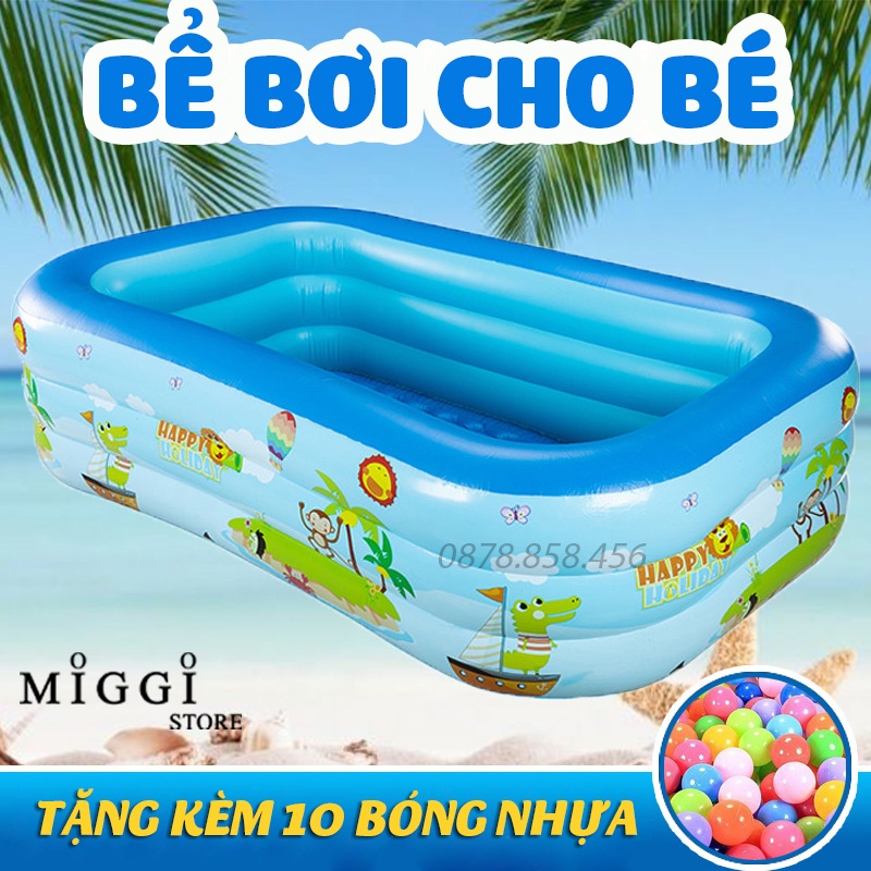 Bể bơi phao cho bé - Đủ mọi kích thước - Chất liệu PVC - Đáy chống trơn trượt - Bể bơi tại nhà