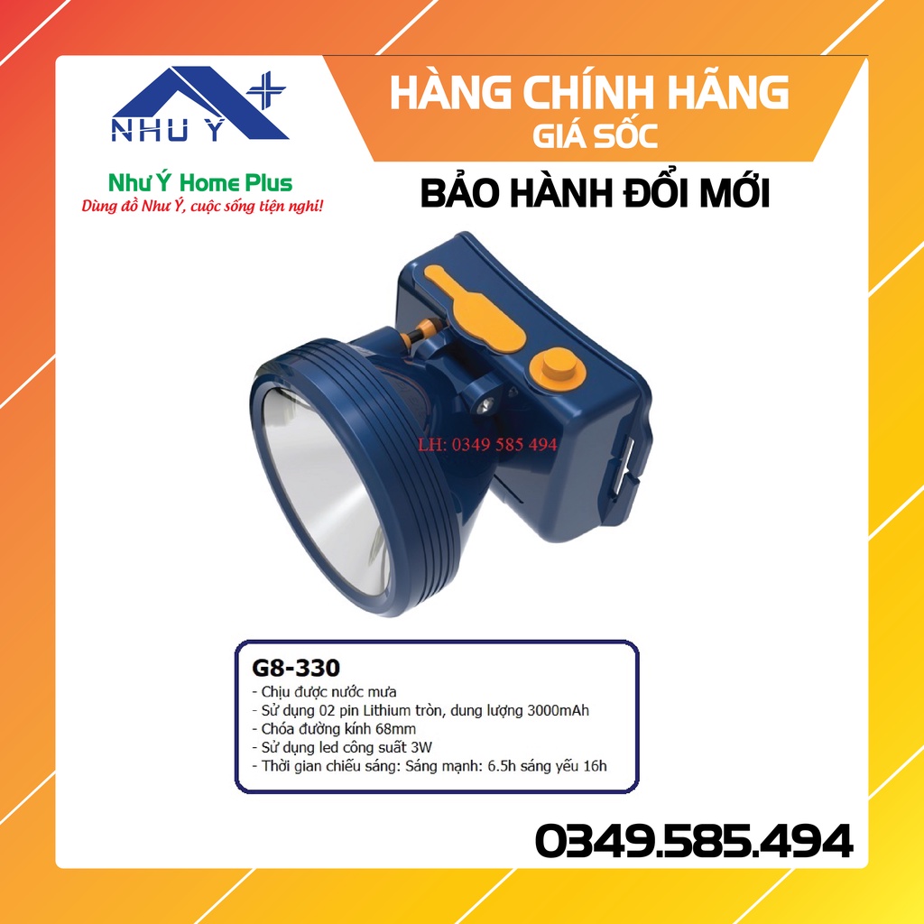 Đèn pin đội đầu chống nước G8-330 - [CHÍNH HÃNG]