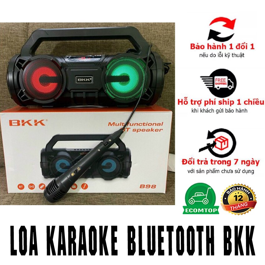 Loa bluetooh karaoke không dây di động thông minh di động âm bass mạnh tredle đanh đài FM nghe nhạc hay BKK B98 ECOMTOP