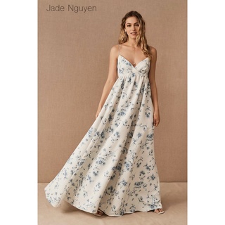 Đầm maxi 2 dây kiểu Empire với chân váy xoè rộng - N28