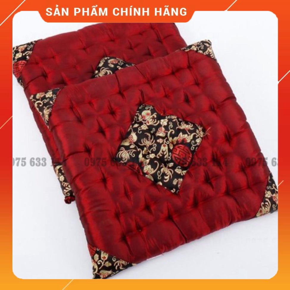 Đệm ghế ⚡FREESHIP⚡ Đệm gấm vuông ngồi bệt, ngồi bàn trà, bàn cà phê, ghế gỗ, ghế sofa, cực sang trọng