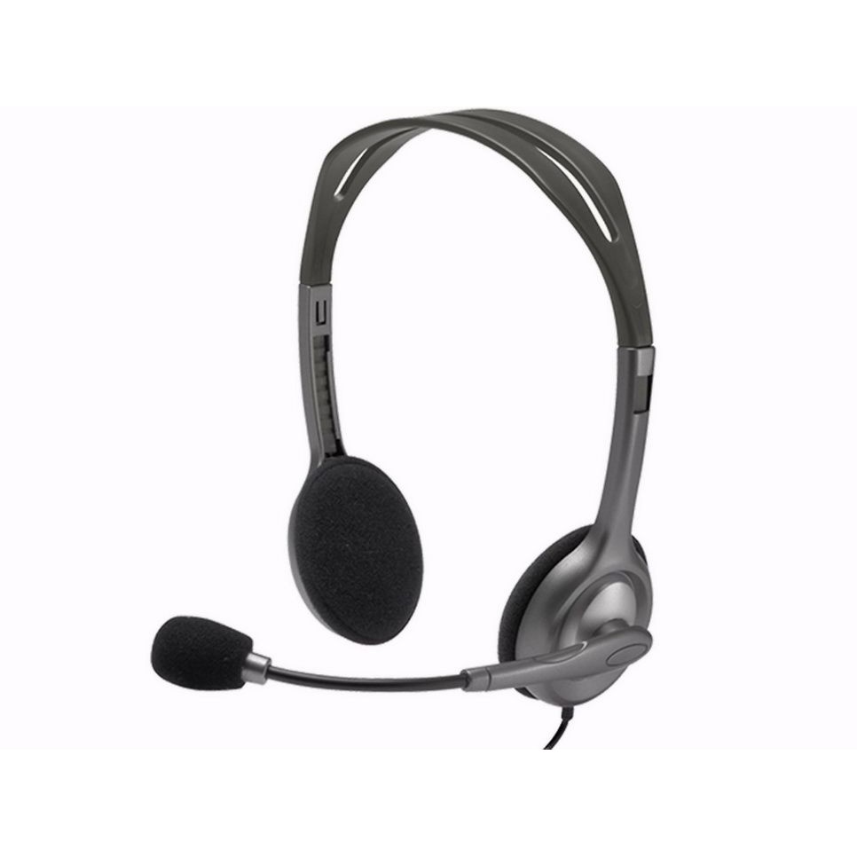 Tai nghe có dây On-ear Logitech H111 Bạc - Hàng chính hãng